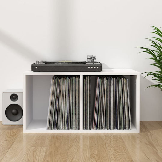 vidaXL Мебел за Hi-Fi Бял 71x36x34см