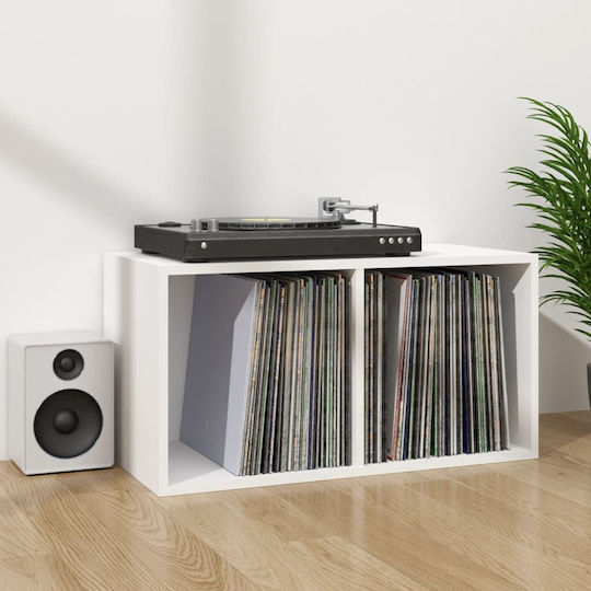 vidaXL Мебел за Hi-Fi Бял 71x36x34см