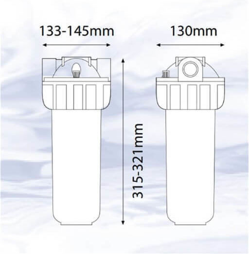 Atlas Filtri Central Supply Water Filter System Senior Plus 3P MFO SX TS , ½" Inlet/Outlet,