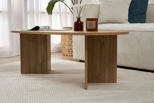 Οβάλ Κεντρικό Τραπεζάκι Sable Ξύλινο Καφέ Μ119xΠ60xΥ40εκ.