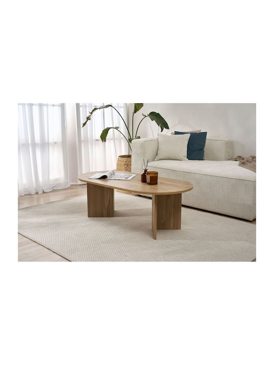 Овално Централно Кафе Масичка Sable Дървено Кафяво Ш119xД60xВ40см