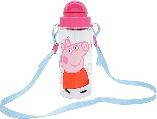 Kids Licensing Детска Бутилка За Вода Peppa Pig Пластмаса със Сламка 500ml