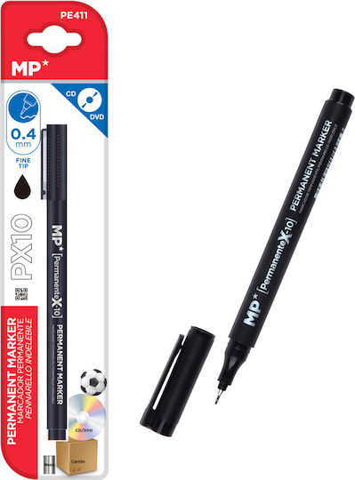 Madrid Papel Μαρκαδόροι για CD/DVD Μαύρος 0.4mm Σετ 12τμχ