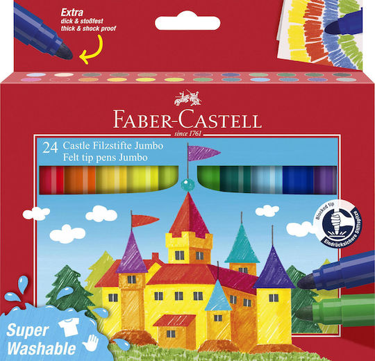 Faber-castell Felt-tip Pen Jumbo Super Washable 24 Pcs 154324