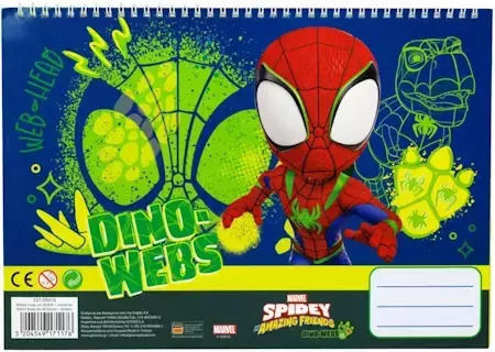 Drawing Pad 23x33 cm 40 Sheets Stickers Spidey Dino Webs #337-09416