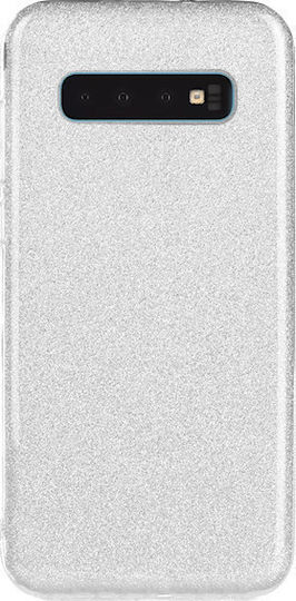 Forcell Shining Back Cover Σιλικόνης Ασημί (Galaxy S10+)