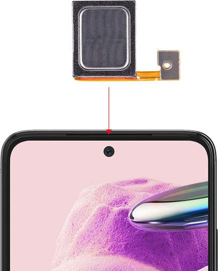 Clappio Вътрешен Говорител Замяна Xiaomi Redmi Note 12s Мощен Ясен Звук Черен Сребърен