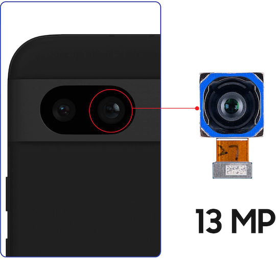 Clappio Ultra Wide Angle Rear Camera Google Pixel 8a 13mp High Resolution Black Yellow