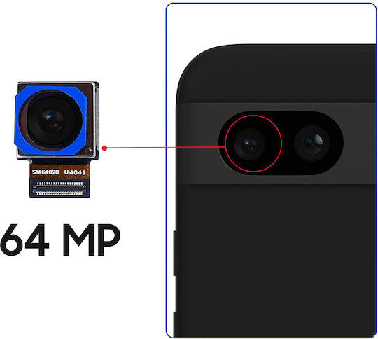 Clappio Cameră Principală Din Spate Google Pixel 8a 64mp Senzor Cablu Flex Integrat Negru Albastru