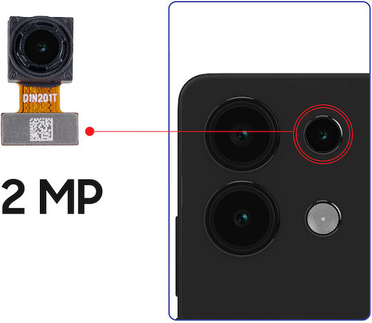 Clappio Rear Macro Lens 2MP Xiaomi Redmi 13 4G Black