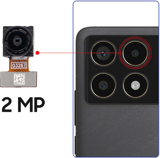 Clappio Rear Macro Lens 2mp Xiaomi Poco F6 Pro Black