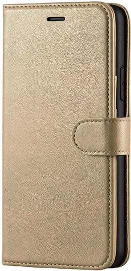 Book Δερματίνης Χρυσό (Realme 7 Pro)