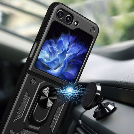 Hurtel Hybrid 360 Full Cover Tempered Glass Μαύρο (Galaxy Z Flip)