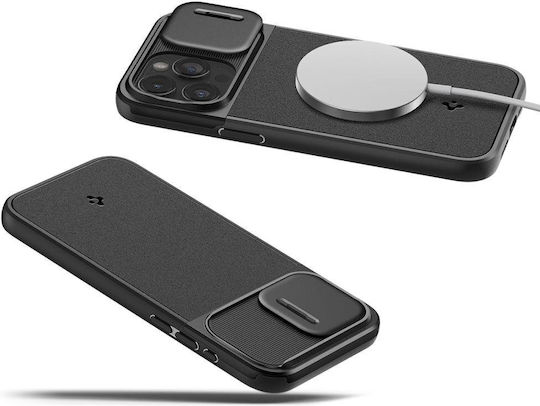 Spigen Optik Armor MagFit Back Cover Silicone / Plastic 2mm Black (iPhone 15 Pro)