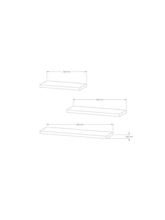 Raft Perete Stejar safir 30x14x2cm