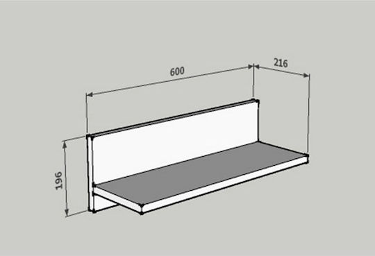 Ράφι Fane Walnut 60x19.6x21.6εκ.