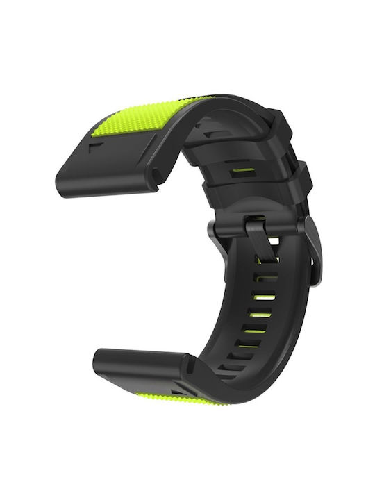 Силиконова Каишка Quickfit 22mm Garmin Лимонено Черно