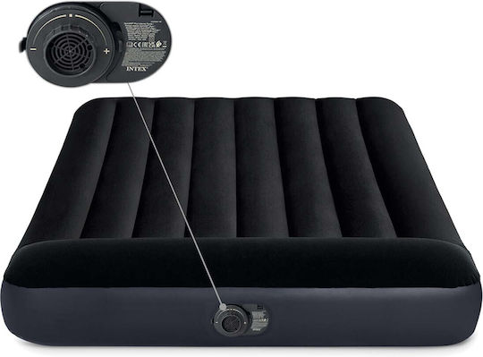 Intex Inflatable Camping Air Mattress King Size with Integrated Classic Queen Pump 152x203x25cm