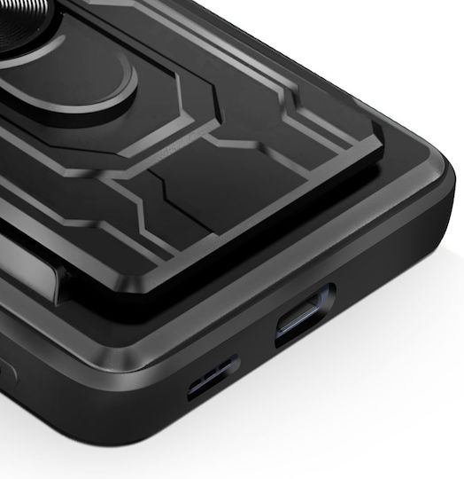 Avizar Handyhülle Motorola Edge 50 Neo Kamerahülle Stand Kartenhalter Schwarz