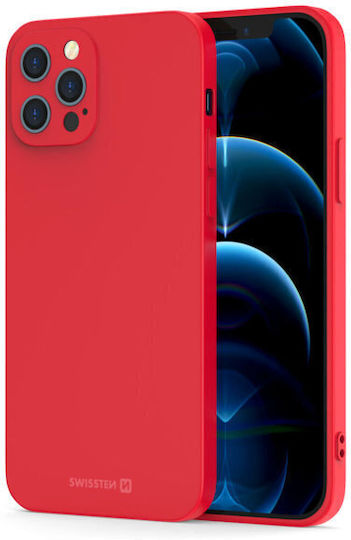 Swissten Back Cover Σιλικόνης Κόκκινο (iPhone 14 Plus)