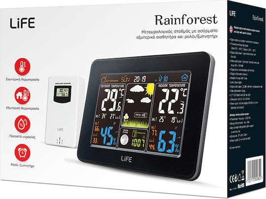 Life WES-300 Wireless Digital Weather Station Tabletop Black