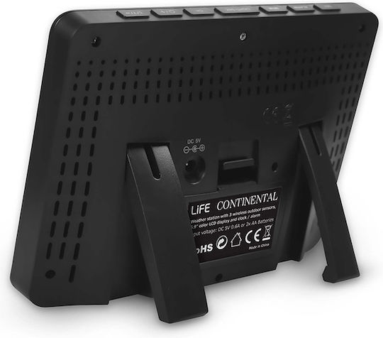 Life Continental Quad Display Wireless Digital Weather Station Tabletop / Wall Mounted Black