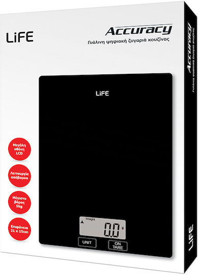 Life Accuracy Digital Kitchen Scale up to 5kg Black