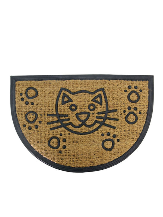 Viosarp Entrance Mat Anti-slip Semicircular Brown 40x60cm