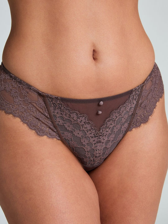 Daisy Women's String with Lace Purple