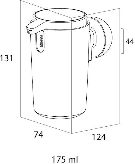 TIGER Wall-mounted Dispenser Plastic Black 175ml