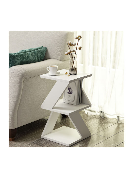 Rotund Măsuță auxiliară Albeni White L30xW30xH50cm.