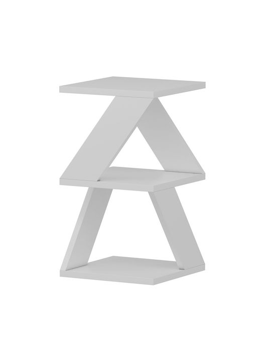 Rotund Măsuță auxiliară Albeni White L30xW30xH50cm.