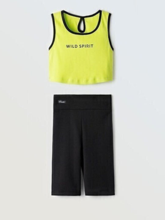 Set pentru copii cu colanți Vară 2buc Lime/black