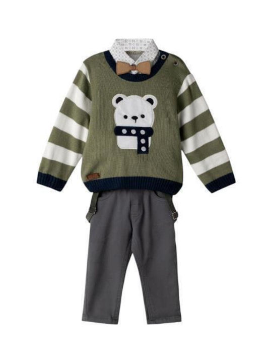 Kinder-Set mit Hose Winter 5Stück Khaki