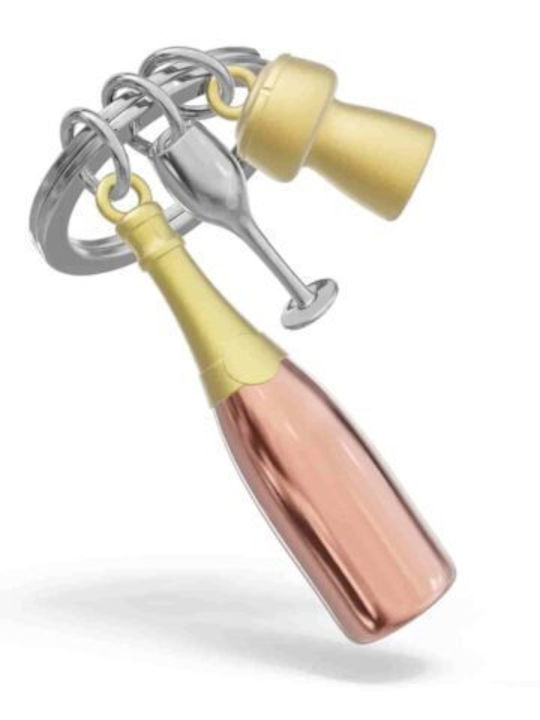 Metalmorphose Keychain Mtm154-02 Champagne Rose Key Ring