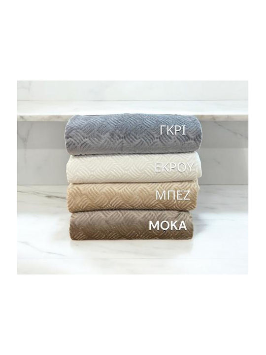 Linea Home Rafles Αντιολισθητικό Ριχτάρι Διθέσιου Καναπέ Ζακάρ 180x240εκ. Γκρί