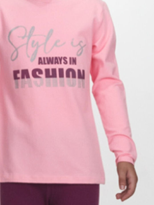 Παιδικό Σετ με Κολάν Χειμερινό 2τμχ Ροζ-μωβ Fashion
