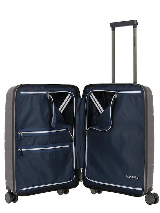 Travelite Βαλίτσα Ταξιδίου Καμπίνας Σκληρή Anthracite με 4 Ρόδες Ύψους 55εκ.