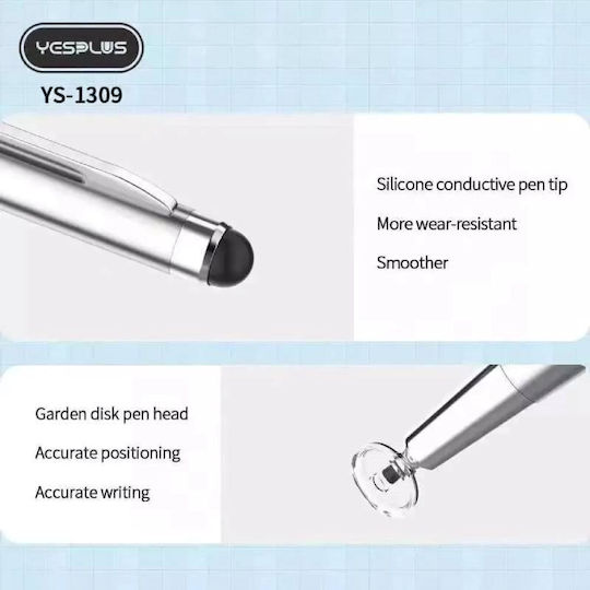 Yesplus YS-1309 Stilou Tactil de culoare Argintiu