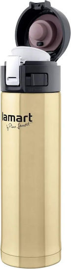 Lamart Flask Branche Bottle Thermos Stainless Steel 420ml Gold with Mouthpiece