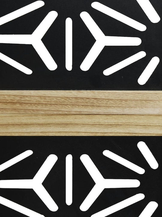 Vidaxl Room Divider 3 Panels Brown Black Solid Paulownia Wood
