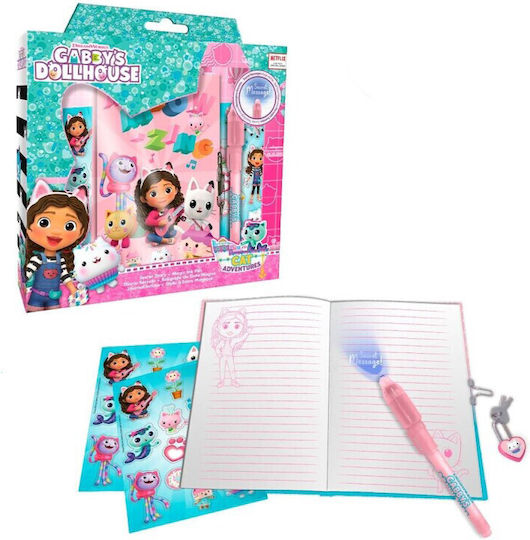 Kids Licensing Dollhouse Set 12 Notizbücher mit Punkten , Schloss und Stifthalter