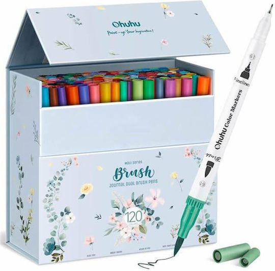 Ohuhu Honolulu B Brush & Chisel 120 Mehrfarbige Zeichenstifte Illustration Töne