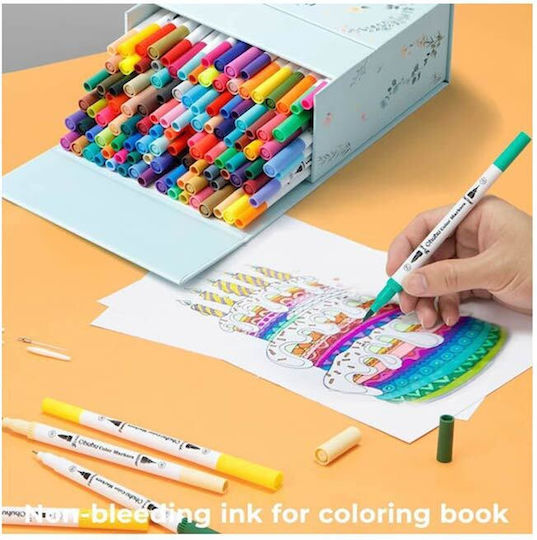 Ohuhu Honolulu B Brush & Chisel 120 Mehrfarbige Zeichenstifte Illustration Töne
