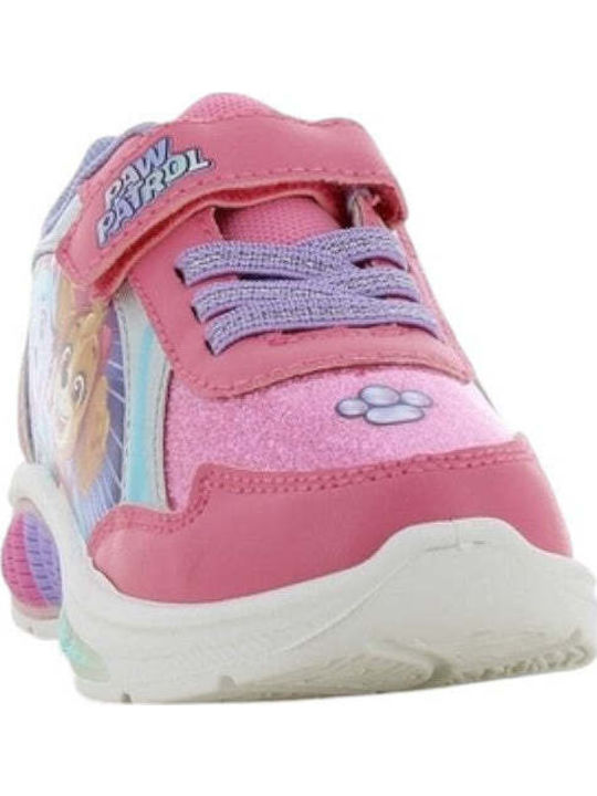 Παιδικά Sneakers Ανατομικά με Σκρατς & Φωτάκια Φούξια
