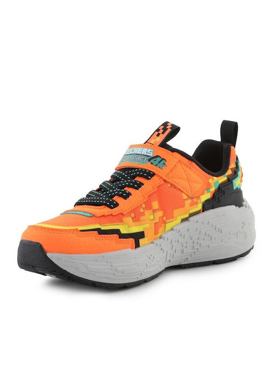 Kids Sneakers with Hoop & Loop Closure Orange