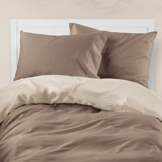 Borea Duvet Cover Cotton Queen 220x240 Petrol-yellow