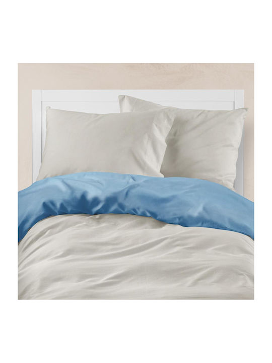 Borea Duvet Cover Cotton Queen 220x240 Petrol-yellow