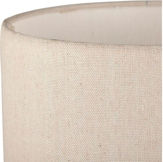 Ostaria Ceramic Table Lamp for Socket E27 with Beige Shade and White Base