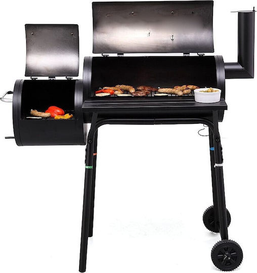 Charcoal Grill with Thermometer and Smoker